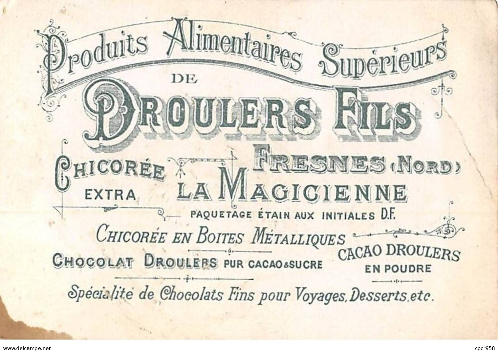 Chromos -COR10820 - Droulers Fils- Chicorée- Suisse- Homme- Uniforme  - 7x10cm Env. - Thé & Café