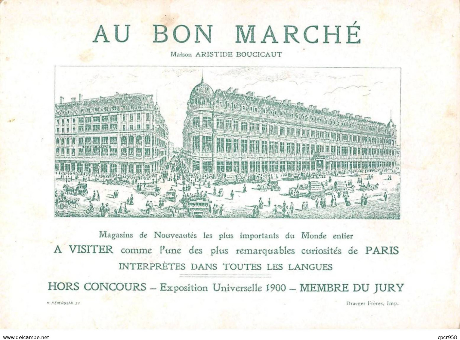 Chromos.AM16780.11x16 Cm Environ.Au Bon Marché.Le Tour De Barbe D'un Charbonnier - Au Bon Marché