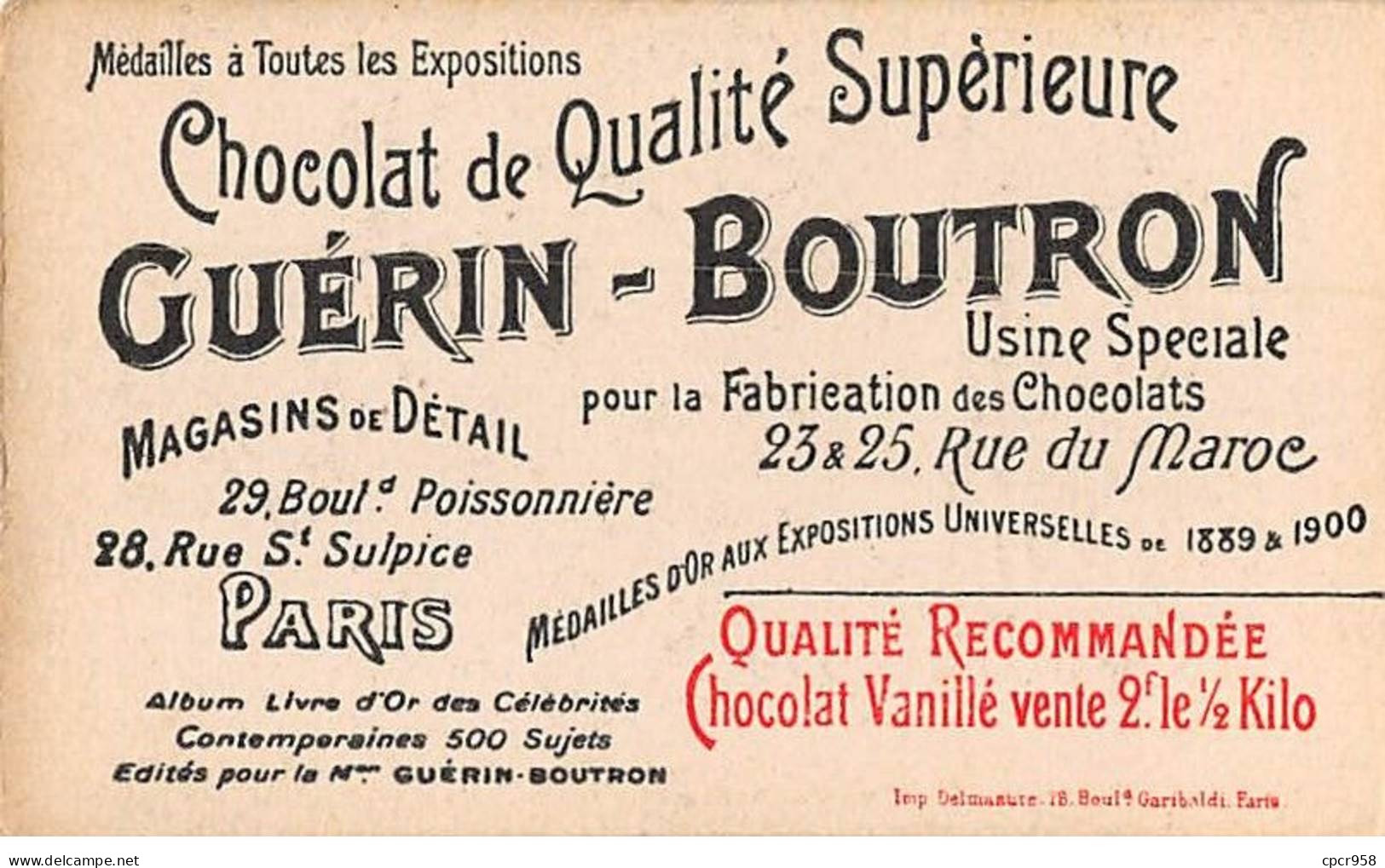 Chromos -COR11608 - Chocolat Guérin-Boutron - Lasalle - Dans Henri VIII -  6x10cm Env. - Guerin Boutron