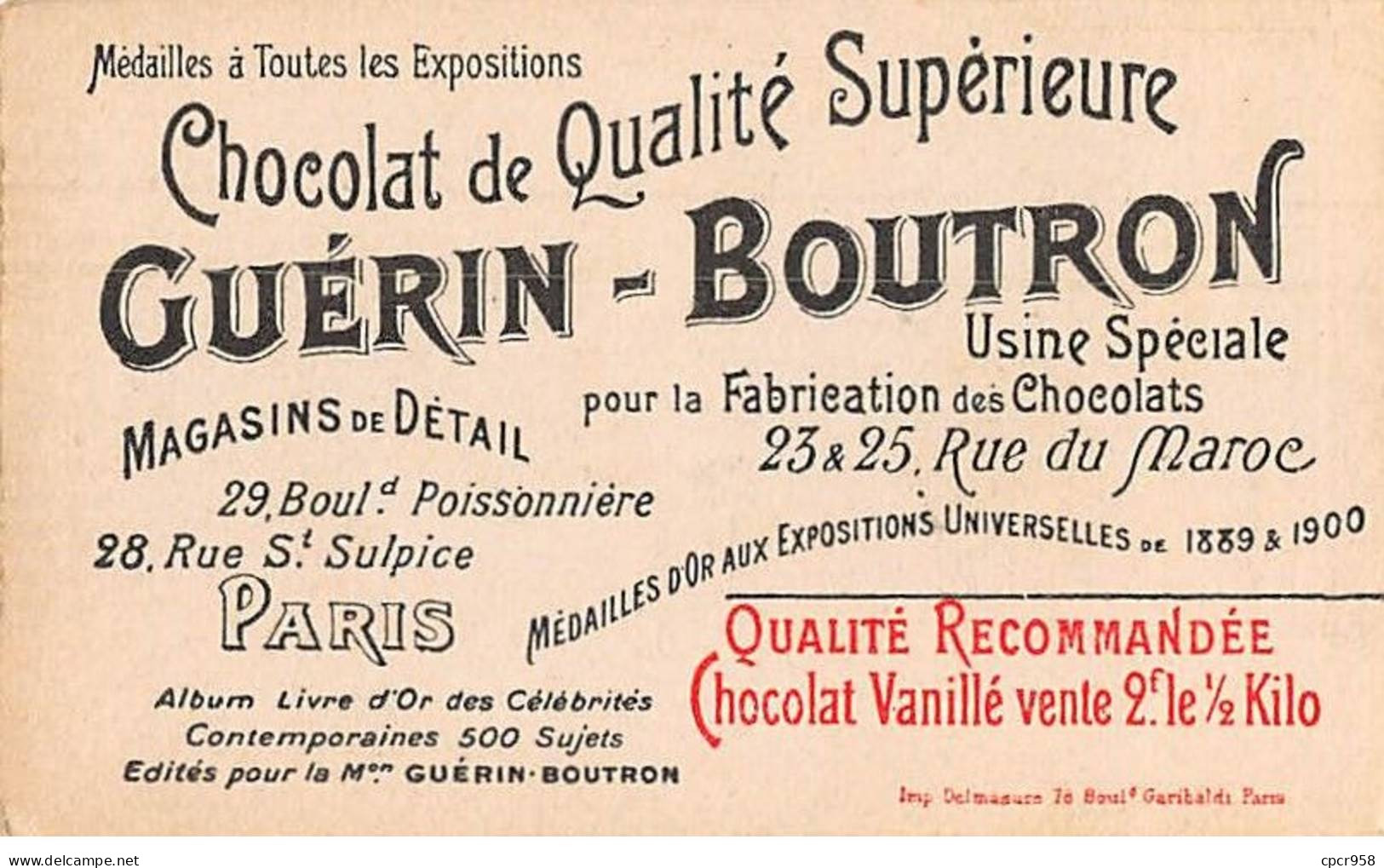 Chromos -COR11600 - Chocolat Guérin-Boutron - Ballot-Beaupré - 1er Président De La Cour De Cassation -  6x10cm Env. - Guerin Boutron