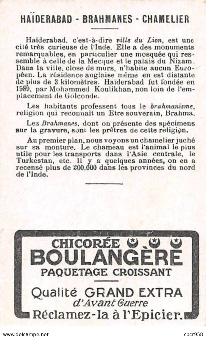 Chromos -COR11442 - Chicorée Boulangère - Haïderabad - Ville - Chameau - Hommes -  7x10cm Env. - Thee & Koffie