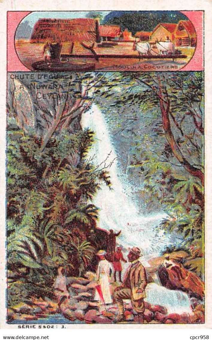 Chromos -COR11433 - Chicorée Boulangère - Moulin à Cocotiers- Chutes D'eau - Ceylan  -  7x10cm Env. - Tea & Coffee Manufacturers