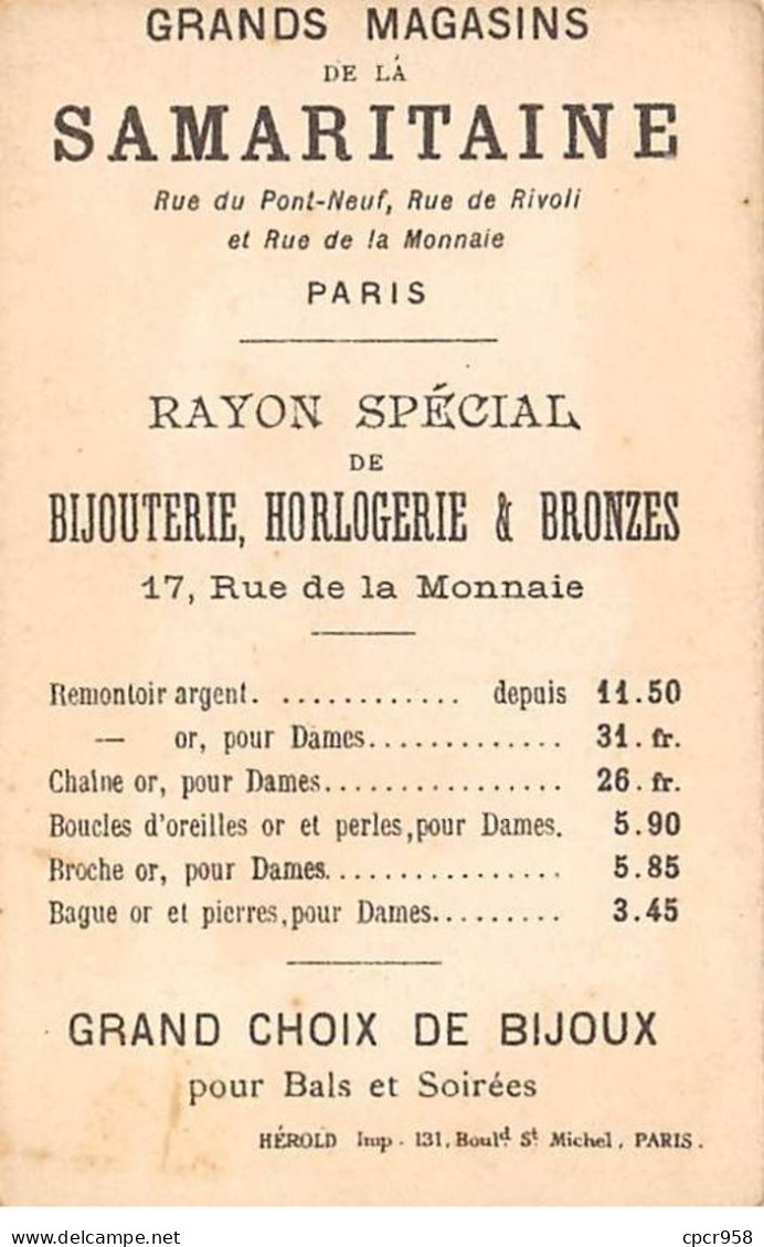 Chromos -COR11396 - Magasins La Samaritaine - Femme - Garçons - Pommes  -  10x6cm Env. - Autres & Non Classés