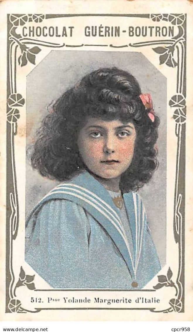 Chromos -COR11346 - Chocolat Guérin-Boutron - Princesse Yolande Marguerite D'Italie  - 10x6cm Env. - Guérin-Boutron