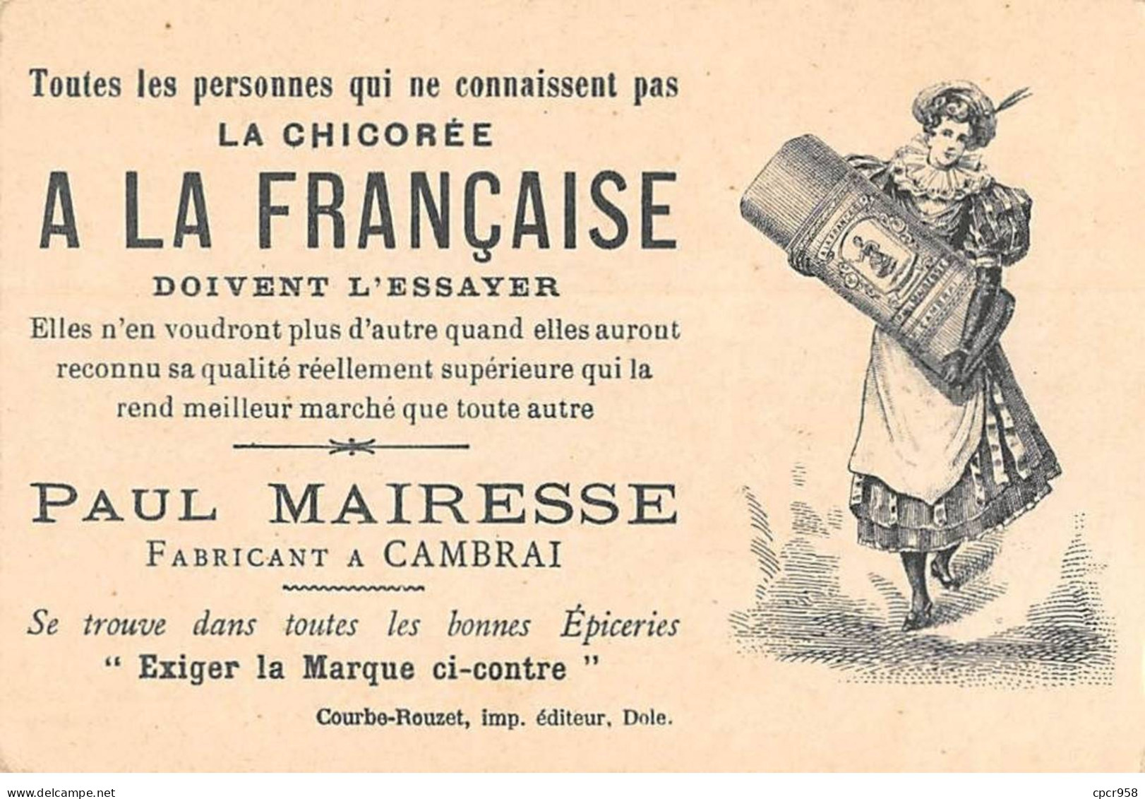 Chromos -COR11254 - Chicorée à La Française - Paul Mairesse- Arrosage Public - Hommes - Tuyau - 8x11cm Env. - Thé & Café