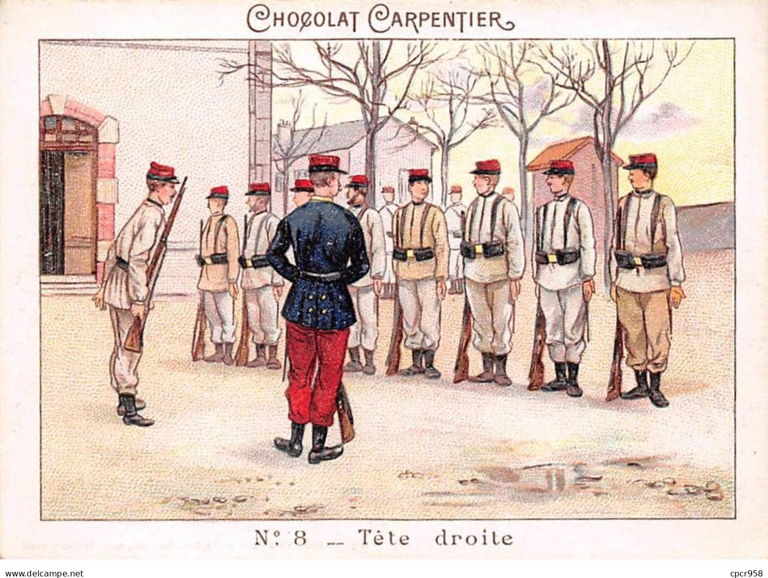 Chromos -COR11245 - Chocolat Carpentier - Tête Droite - Hommes - Soldats -  8x11cm Env. - Otros & Sin Clasificación