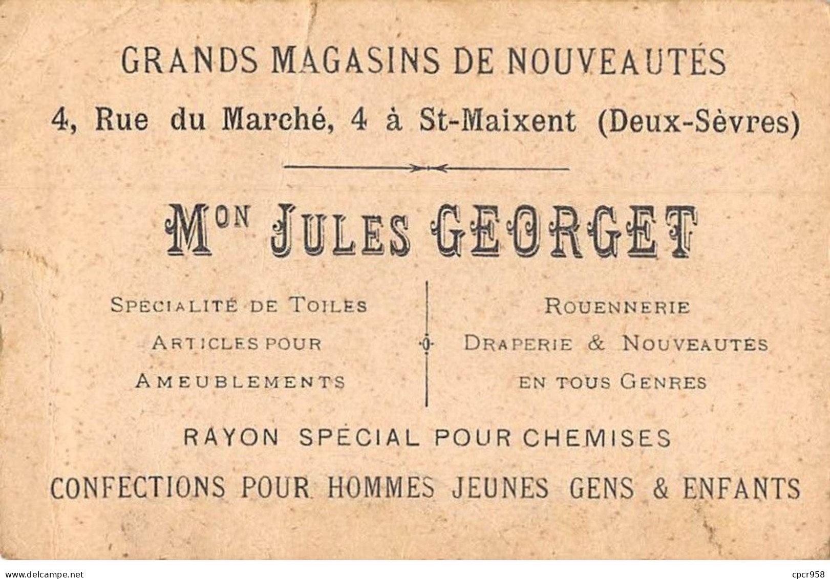 Chromos -COR11238 - Maison Jules Georget - Fille - Fleurs - Panier - Arbre -  7x11cm Env. - Other & Unclassified