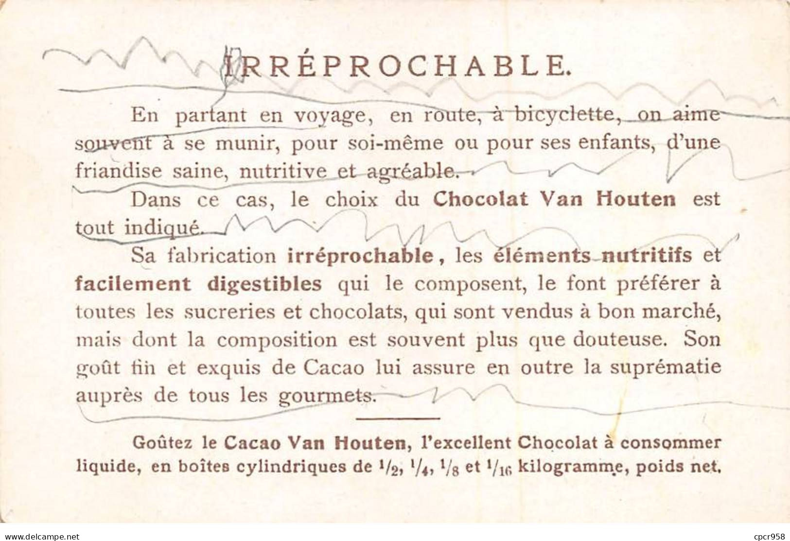 Chromos -COR11220 - Cacao Van Houten- La Manche Et Douvres - Bateau -  8x12cm Env. - Van Houten