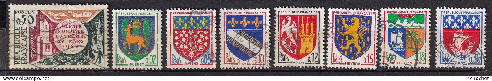 France  1334 + 1351B à 1354 B ° - Used Stamps