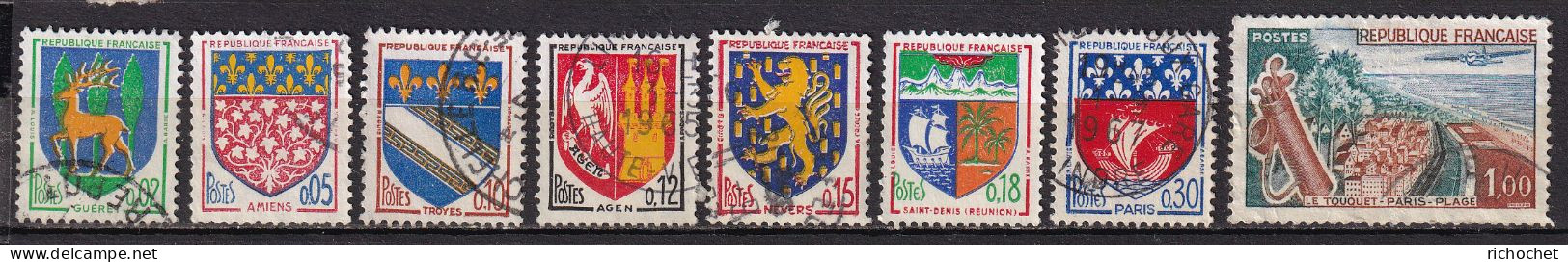 France  1351B à 1354 B + 1355 ° - Used Stamps