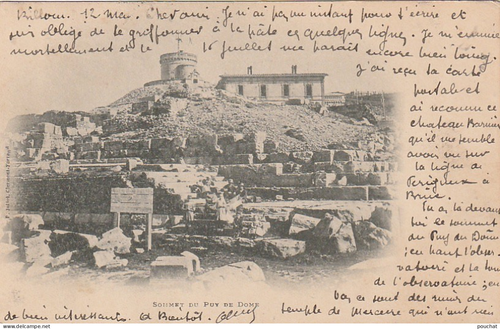 ZY 87 -(63) SOMMET DU PUY DE DOME- LES RUINES ET L' OBSERVATOIRE - 2 SCANS - Otros & Sin Clasificación