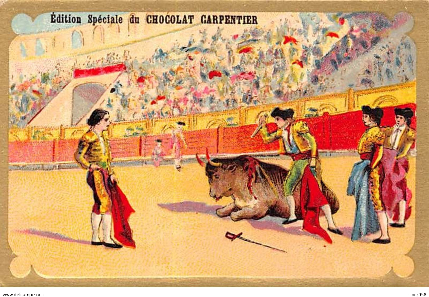 Chromos - COR10190 - Chocolat Carpentier - Scène De Corrida -   6x10 Cm Environ - Autres & Non Classés