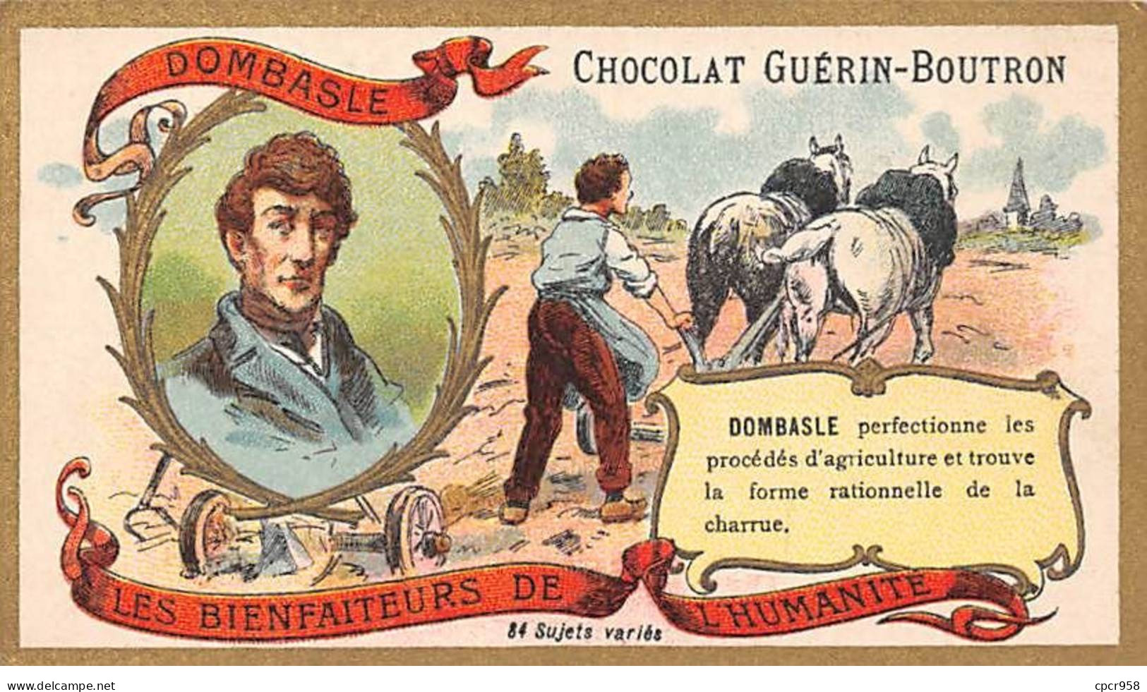 Chromos - COR10155 - Chocolat Guérin-Boutron - Les Bienfaiteurs De L'humanité - Dombasle- 6x10 Cm Environ - Guerin Boutron