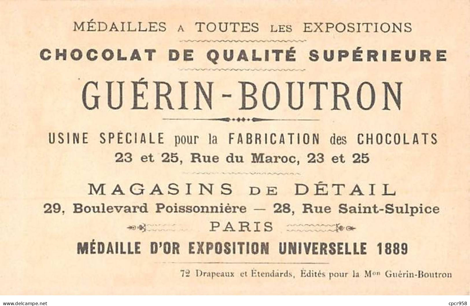 Chromos - COR10146- Chocolat Guérin-Boutron -Etendard Des Gens D'Armes De La Trémoille -François Ier -   6x10 Cm Environ - Guerin Boutron