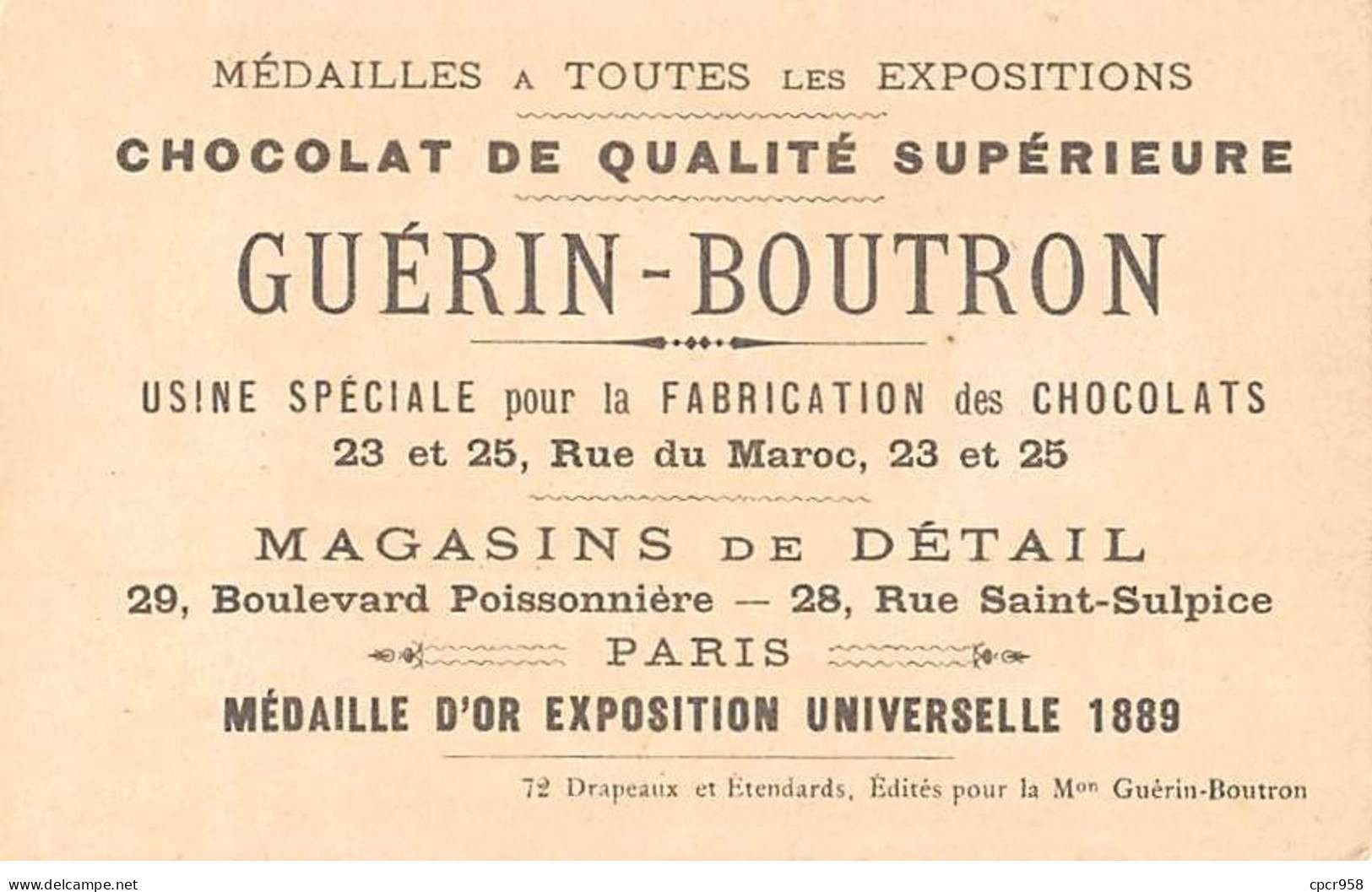 Chromos - COR10139- Chocolat Guérin-Boutron - Etendard Royal - Charles VII - 1429 -    6x10 Cm Environ - Guerin Boutron
