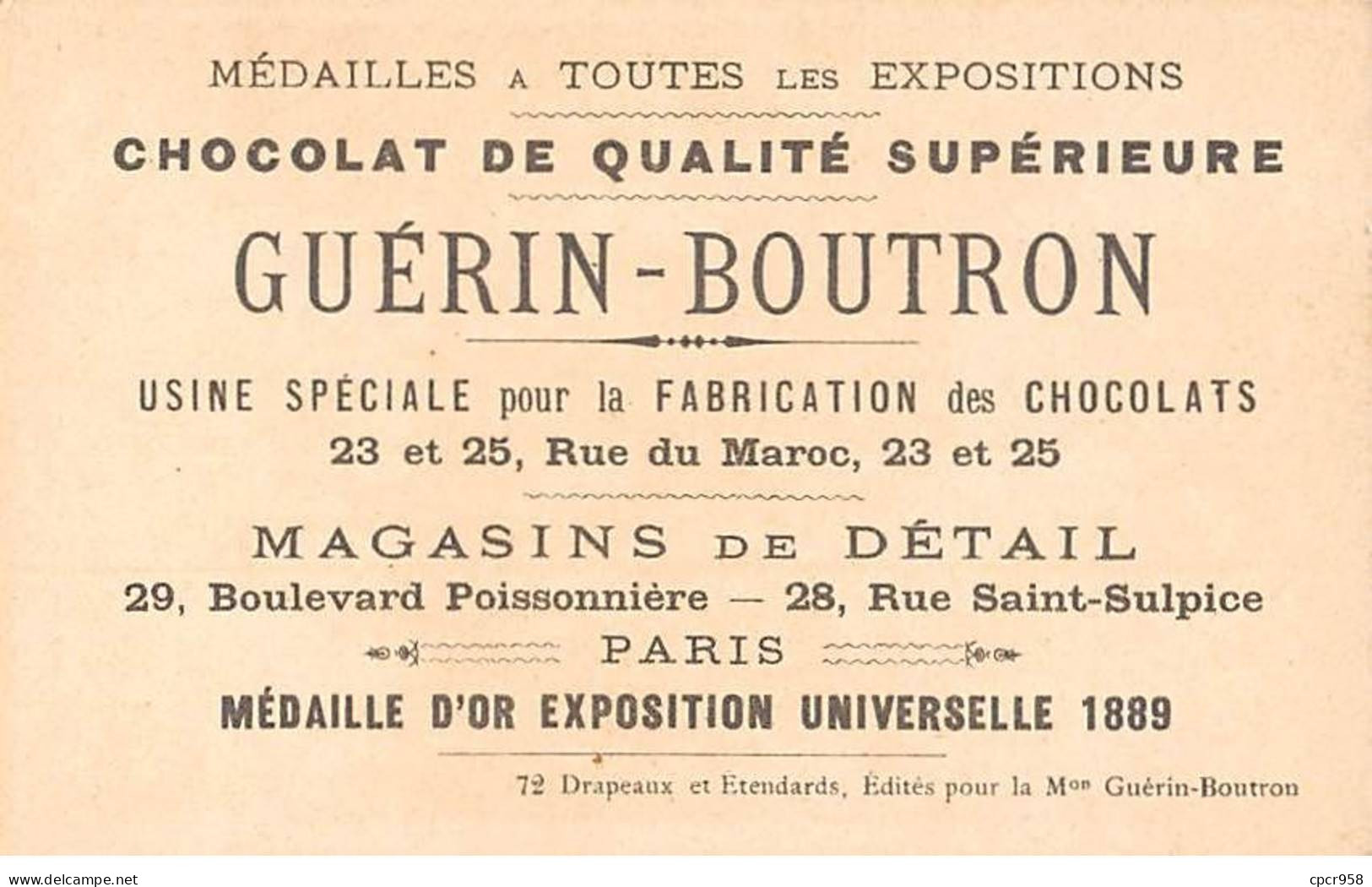 Chromos - COR10138- Chocolat Guérin-Boutron - Bannière De France - Louis VII - 1179 -    6x10 Cm Environ - Guerin Boutron