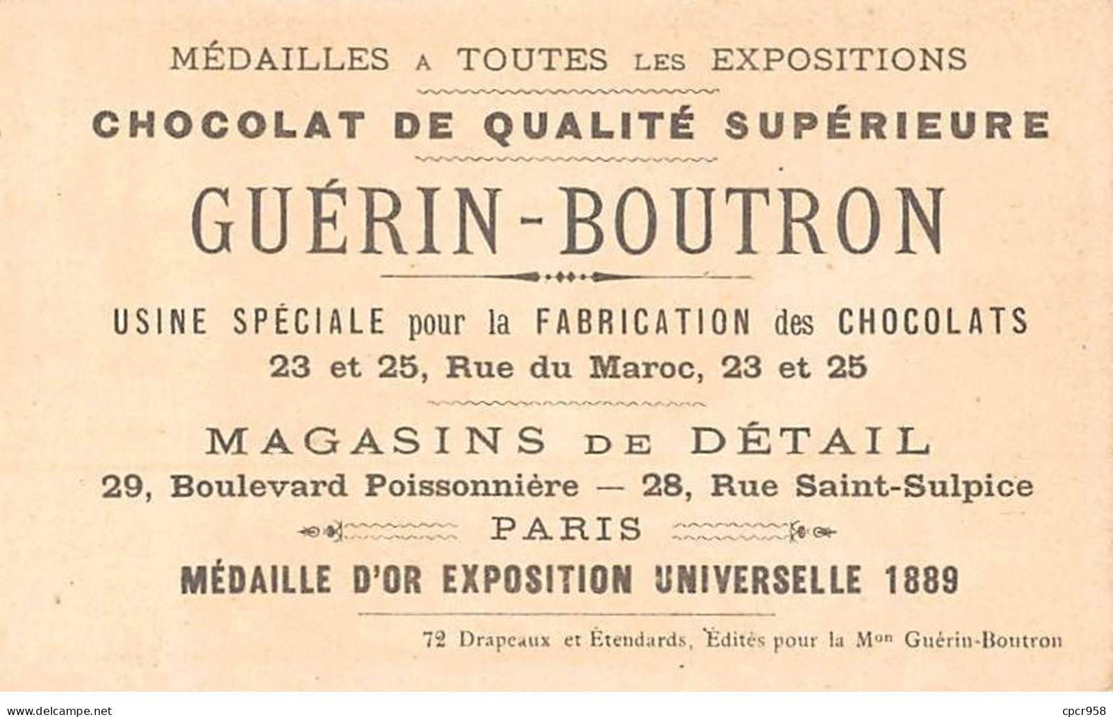 Chromos - COR10140- Chocolat Guérin-Boutron - Etendard De Jeanne D'Arc - Charles VII - 1428-1430  -    6x10 Cm Environ - Guerin Boutron