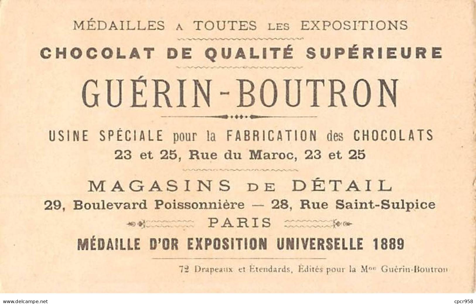 Chromos - COR10137- Chocolat Guérin-Boutron - Oriflamme De Saint Denis - Louis VI- 1124 -    6x10 Cm Environ - Guerin Boutron
