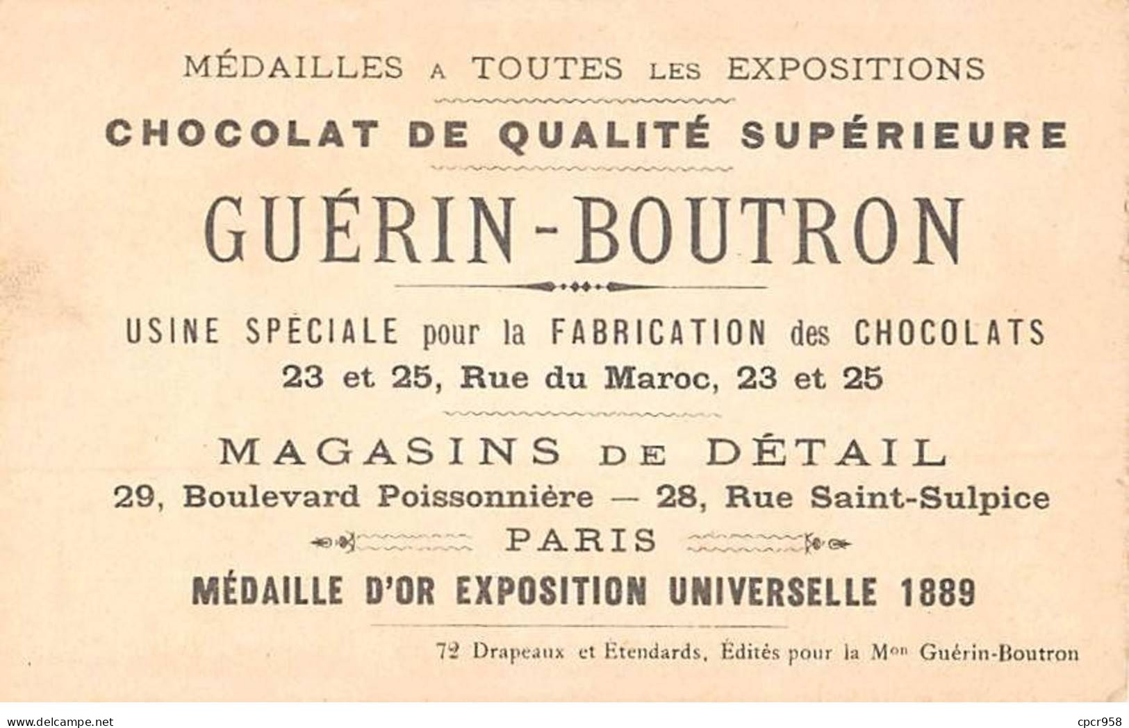 Chromos - COR10136- Chocolat Guérin-Boutron - Guidon Royal - Charles IX - 1564 -    6x10 Cm Environ - Guerin Boutron
