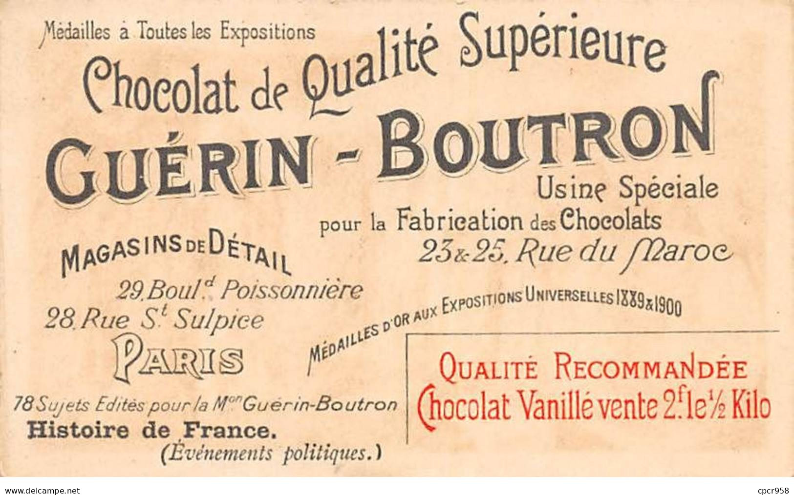 Chromos -COR11837 - Chocolat Guérin-Boutron - Clotaire II - Brunehaut - Cheval - Hommes -  6x10cm Env. - Guerin Boutron