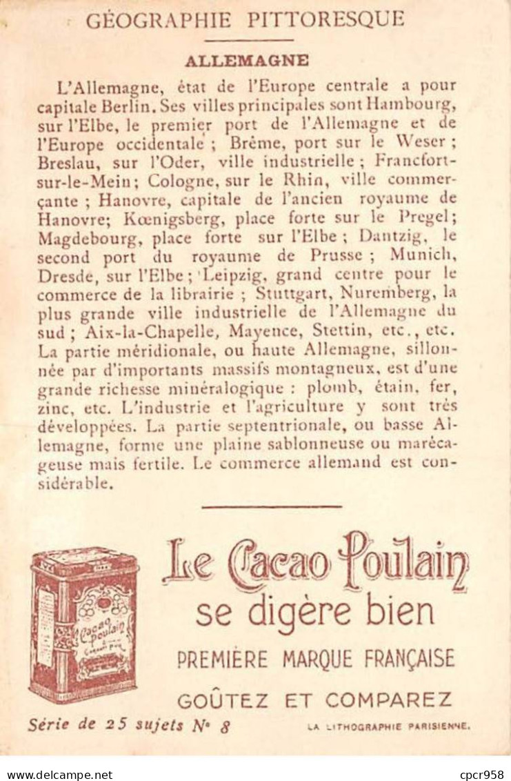 Chromos -COR11813 - Chocolat Poulain Orange - Géographie Pittoresque - Allemagne - Houblonnières - Femme -  7x10cm Env. - Poulain