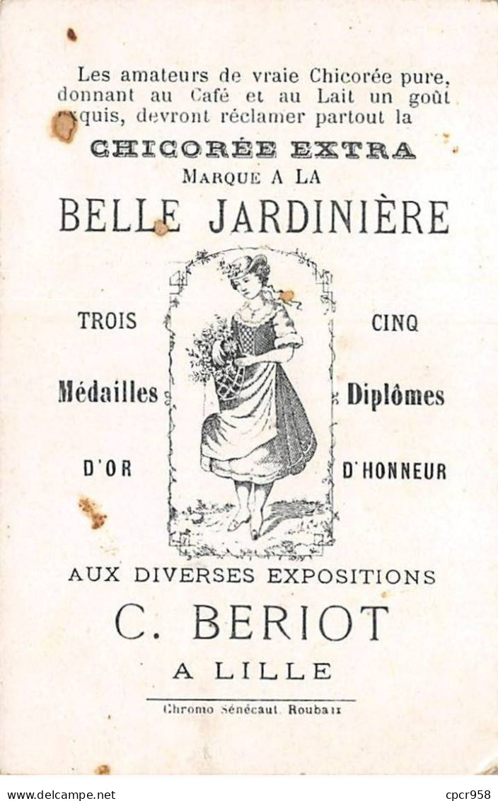 Chromos -COR11990 - Chicorée La Belle Jardinière - Course - Filles - Garçon - Chapeau - 7x11cm Env. - Té & Café