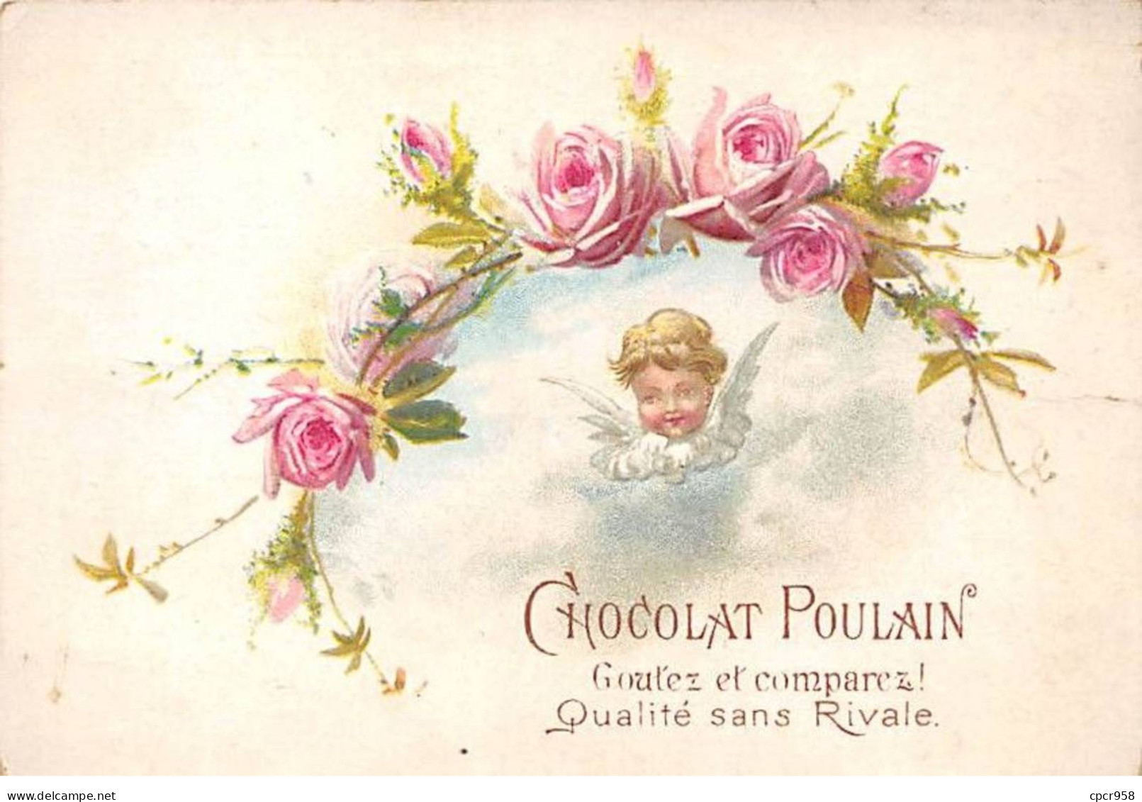Chromos -COR11989 - Chocolat Poulain - Roses - Ange - 7x10cm Env. - Poulain