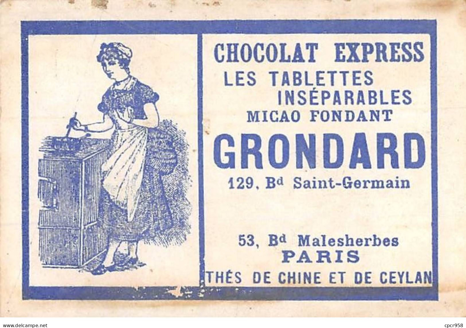 Chromos -COR11785 - Chocolat Grondard - Adjudant - Soldat Garde Infanterie - Tenue D'hiver  -  7x10cm Env. - Sonstige & Ohne Zuordnung