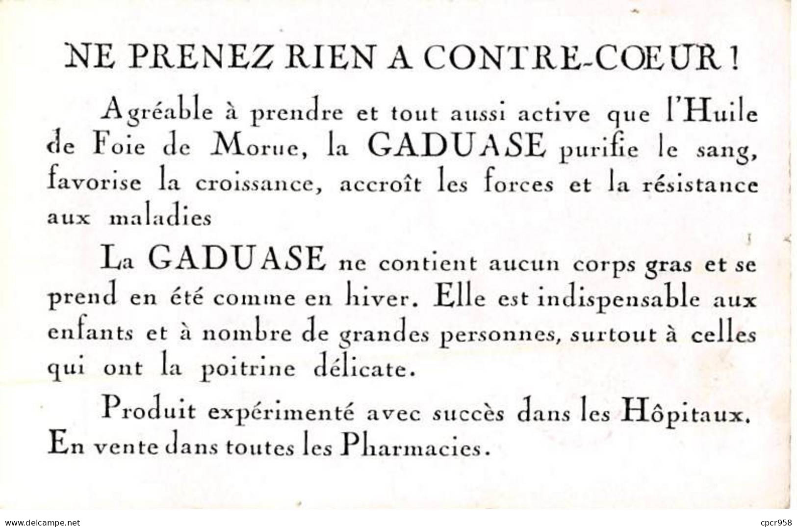 Chromos -COR11973 - Huile De Foie De Morue La Gaduase - Hippopotame -  6x10cm Env. - Other & Unclassified