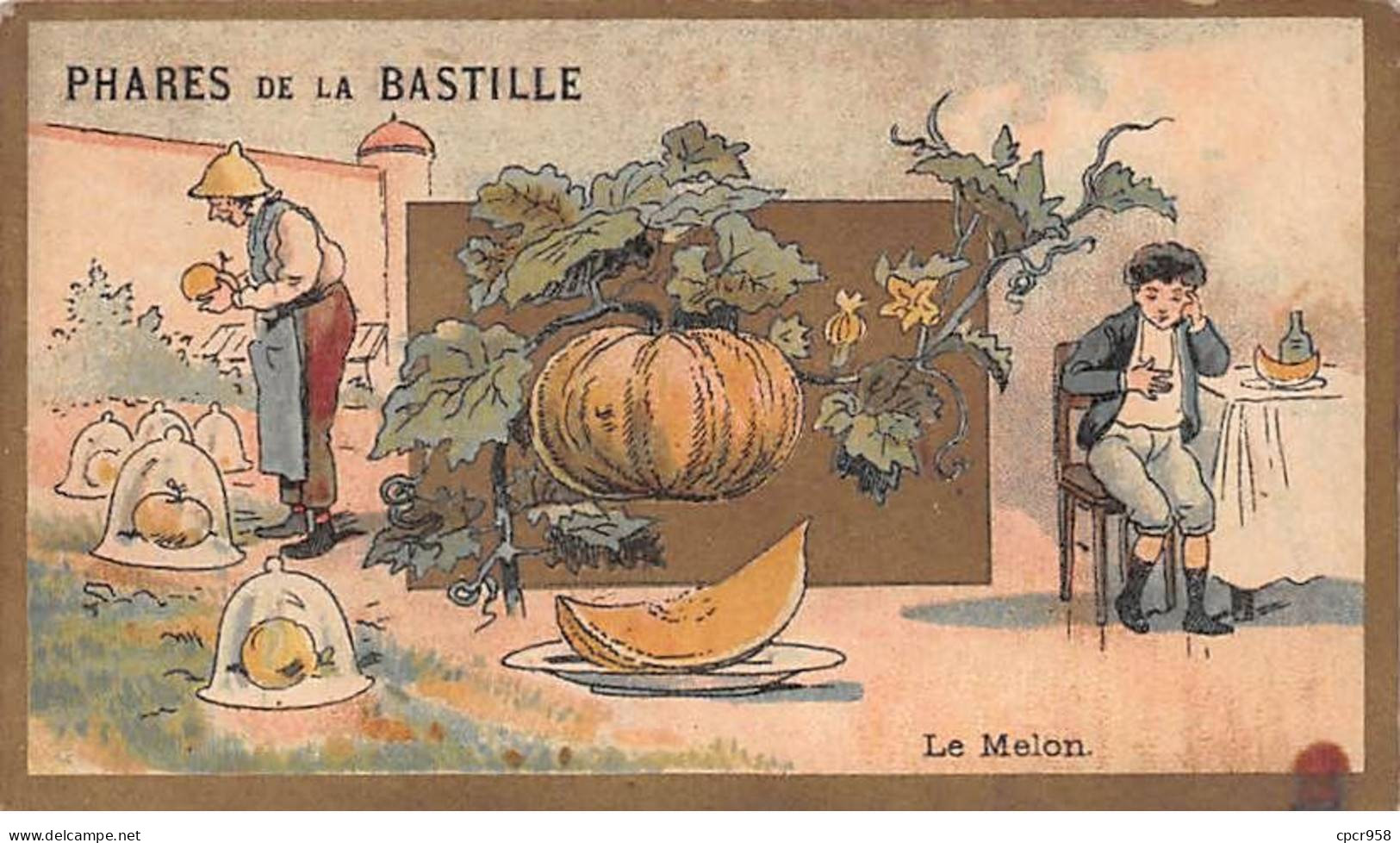 Chromos -COR11772 - Phare De La Bastille - Le Melon - Jardin- Garçon - Homme -  6x10cm Env. - Other & Unclassified