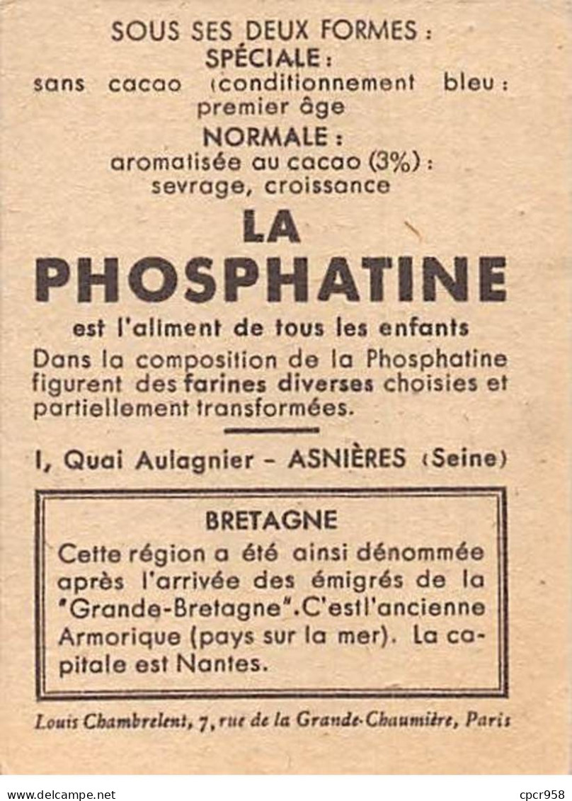 Chromos -COR11955 - La Phosphatine - Bretagne - Femme - Maison - Mer - Bateau  -  7x5cm Env. - Other & Unclassified