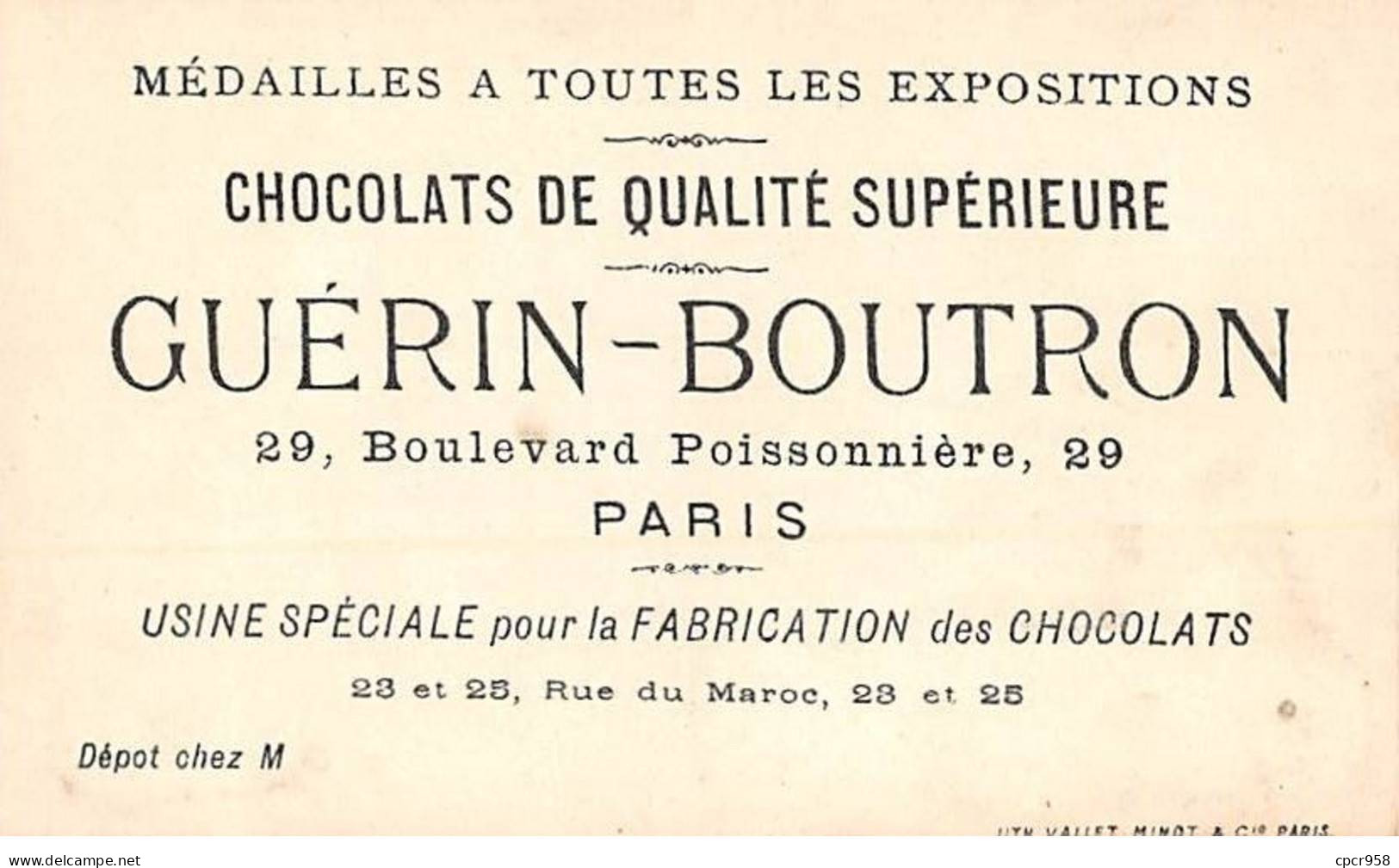 Chromos -COR11930 - Chocolat Guérin-Boutron - Femme - Clown - Fond Or -  6x10cm Env. - Guérin-Boutron