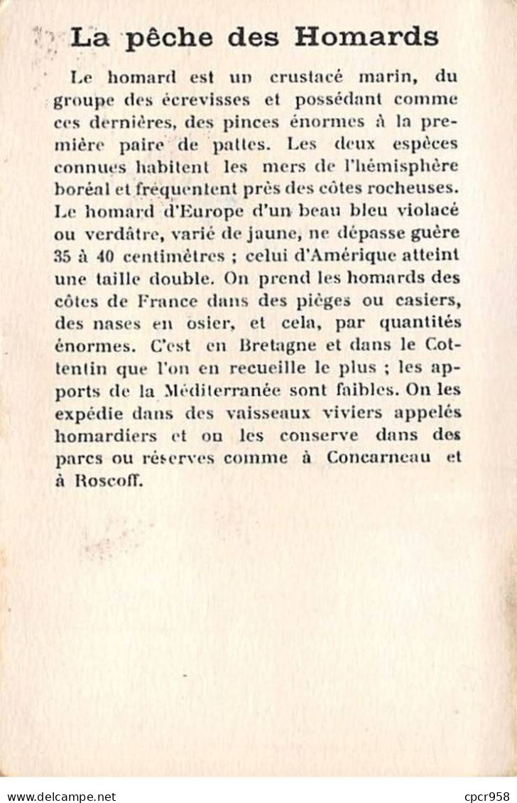 Chromos -COR11726 - La Pêche Des Homards - Bateau - Bretagne -  7x10cm Env. - Sonstige & Ohne Zuordnung