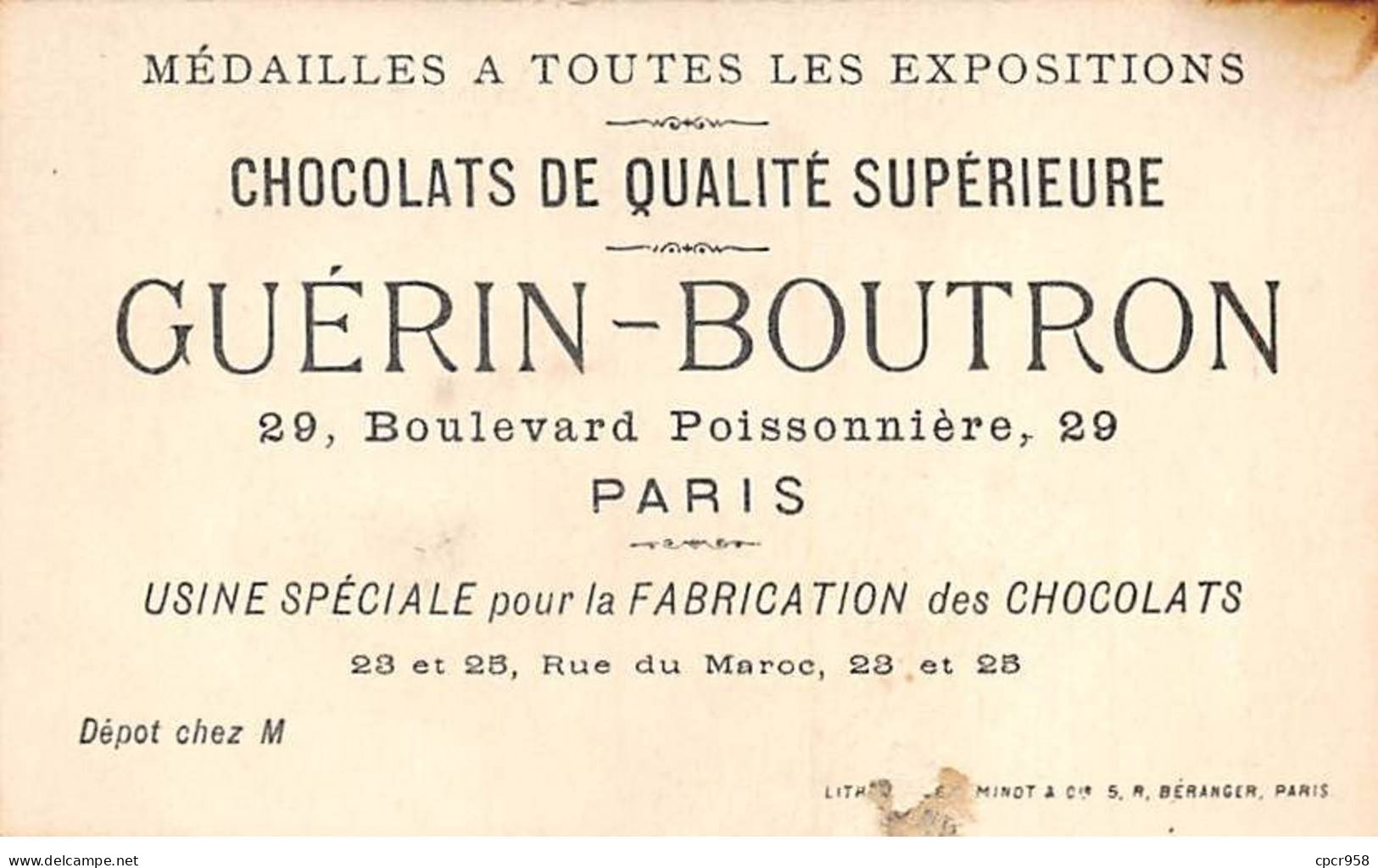 Chromos -COR11916 - Chocolat Guérin-Boutron - Hommes - Femmes - Chaise -  6x10cm Env. - Guérin-Boutron