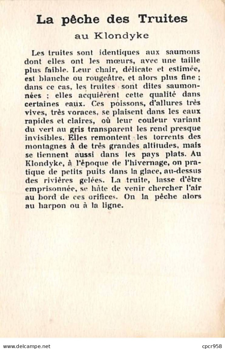 Chromos -COR11715 - La Pêche Des Truites - Klondyke - Maison - Sapins  -  7x10cm Env. - Autres & Non Classés