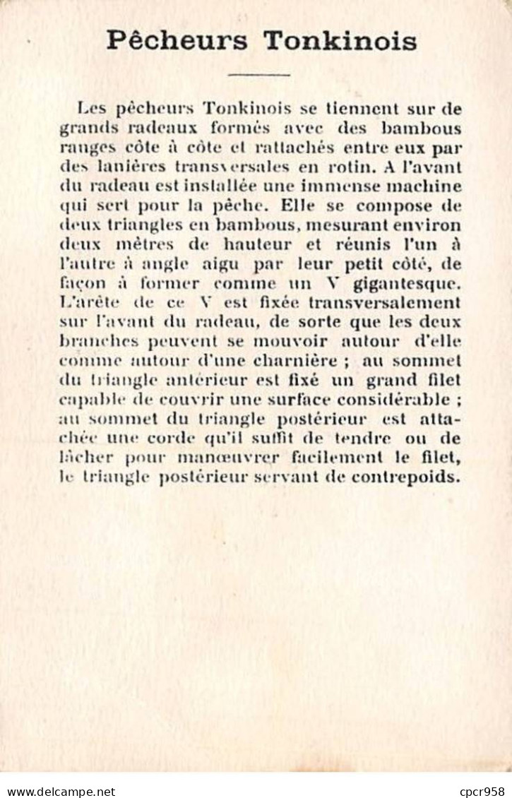 Chromos -COR11714 - Pêcheurs Tonkinois - Rochers  -  7x10cm Env. - Autres & Non Classés