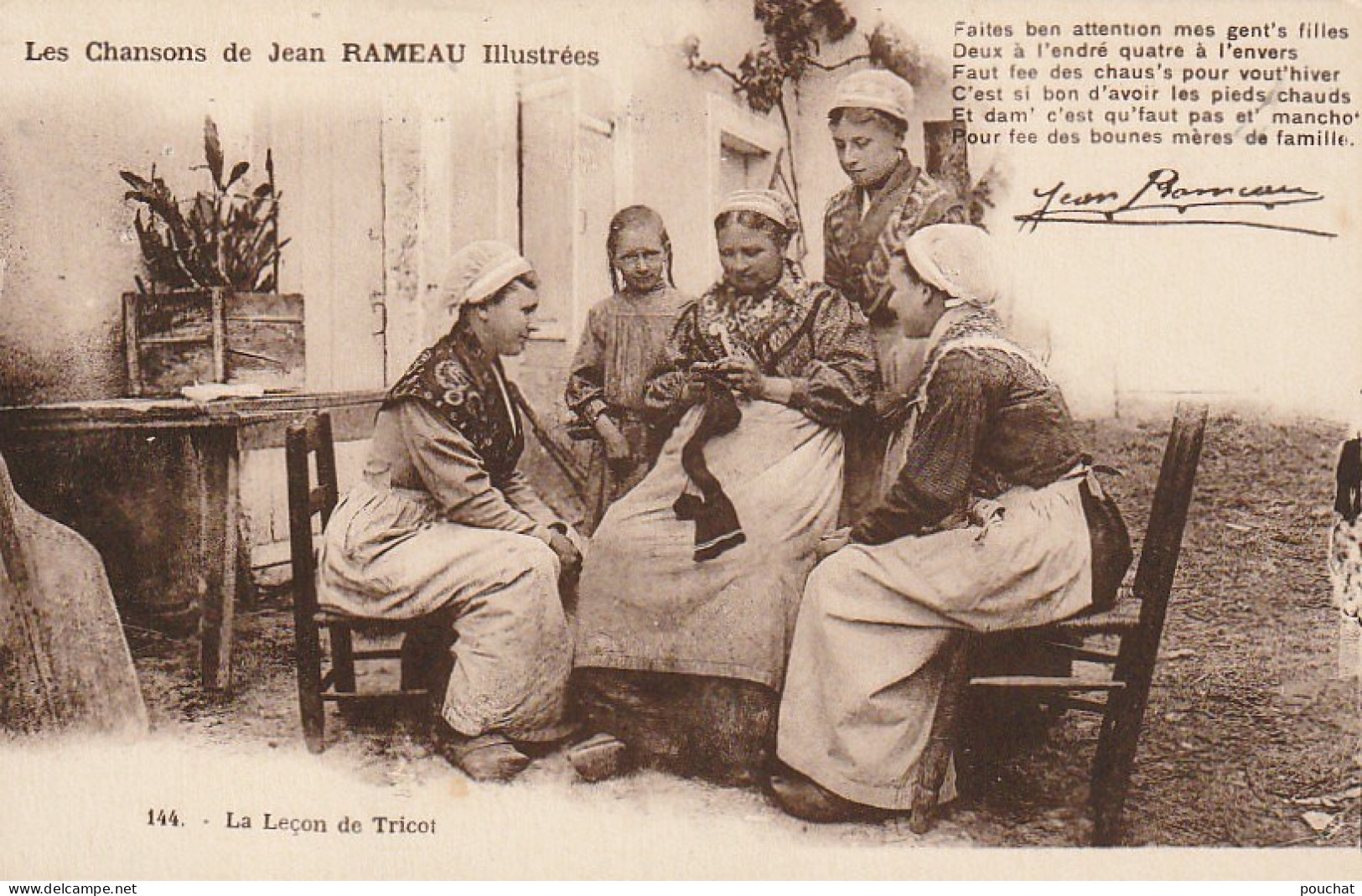 ZY 88- " LA LECON DE TRICOT " -  LES CHANSONS DE JEAN RAMEAU ILLUSTREES ( N°144 ) - 2 SCANS - Music