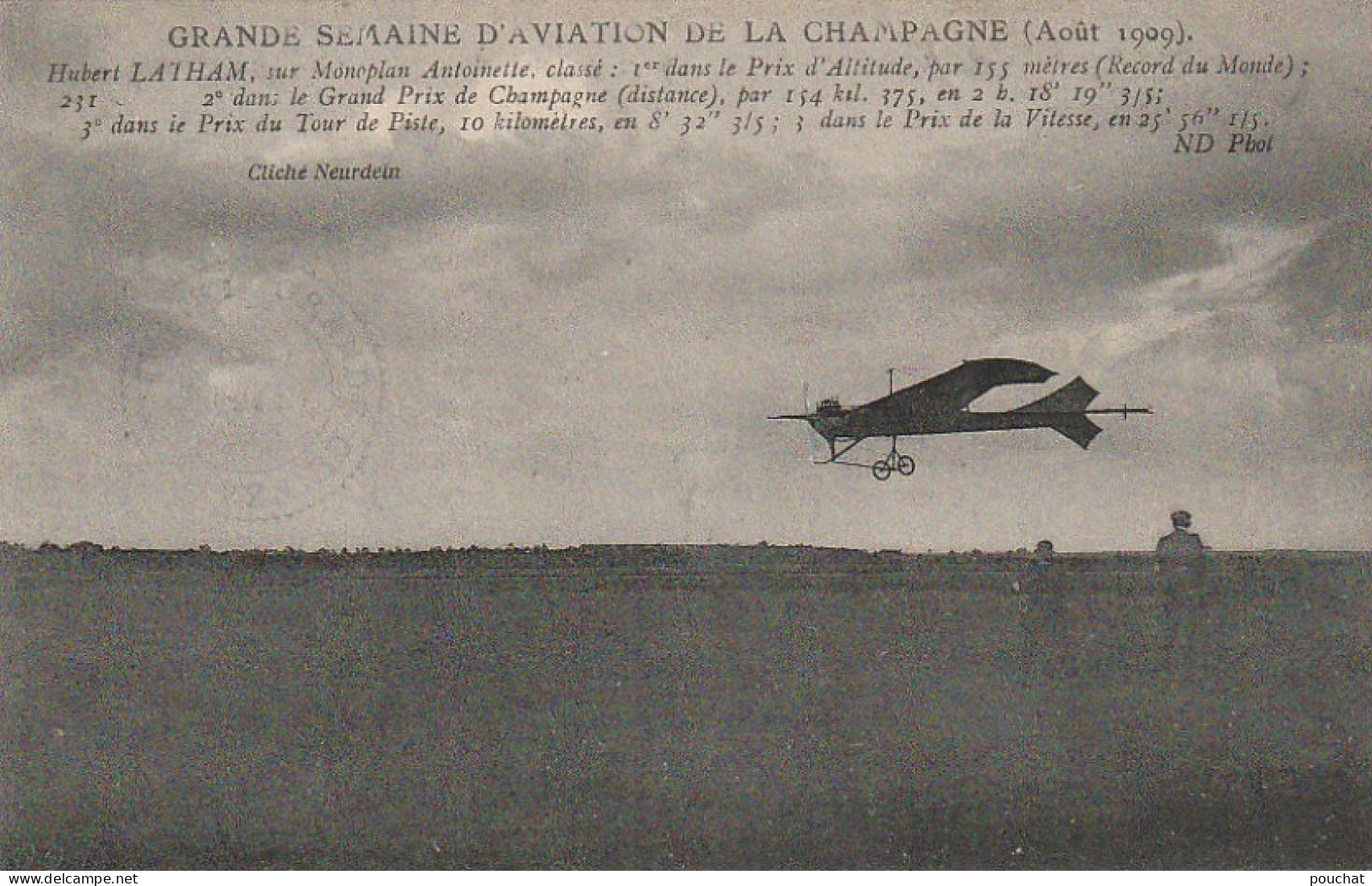 ZY 90 -(51) SEMAINE D' AVIATION DE LA CHAMPAGNE ( AOUT 1909 ) - HUBERT LATHAM  SUR MONOPLAN ANTOINETTE - ....-1914: Vorläufer