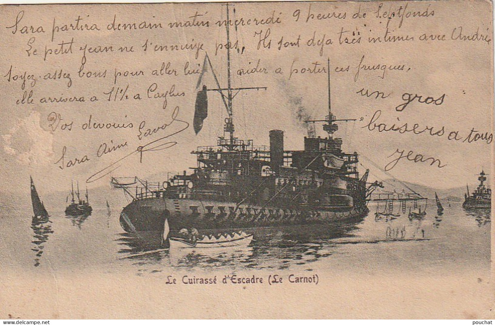 ZY 90 - LE CUIRASSE D' ESCADRE ( LE CARNOT ) - 2 SCANS - Warships