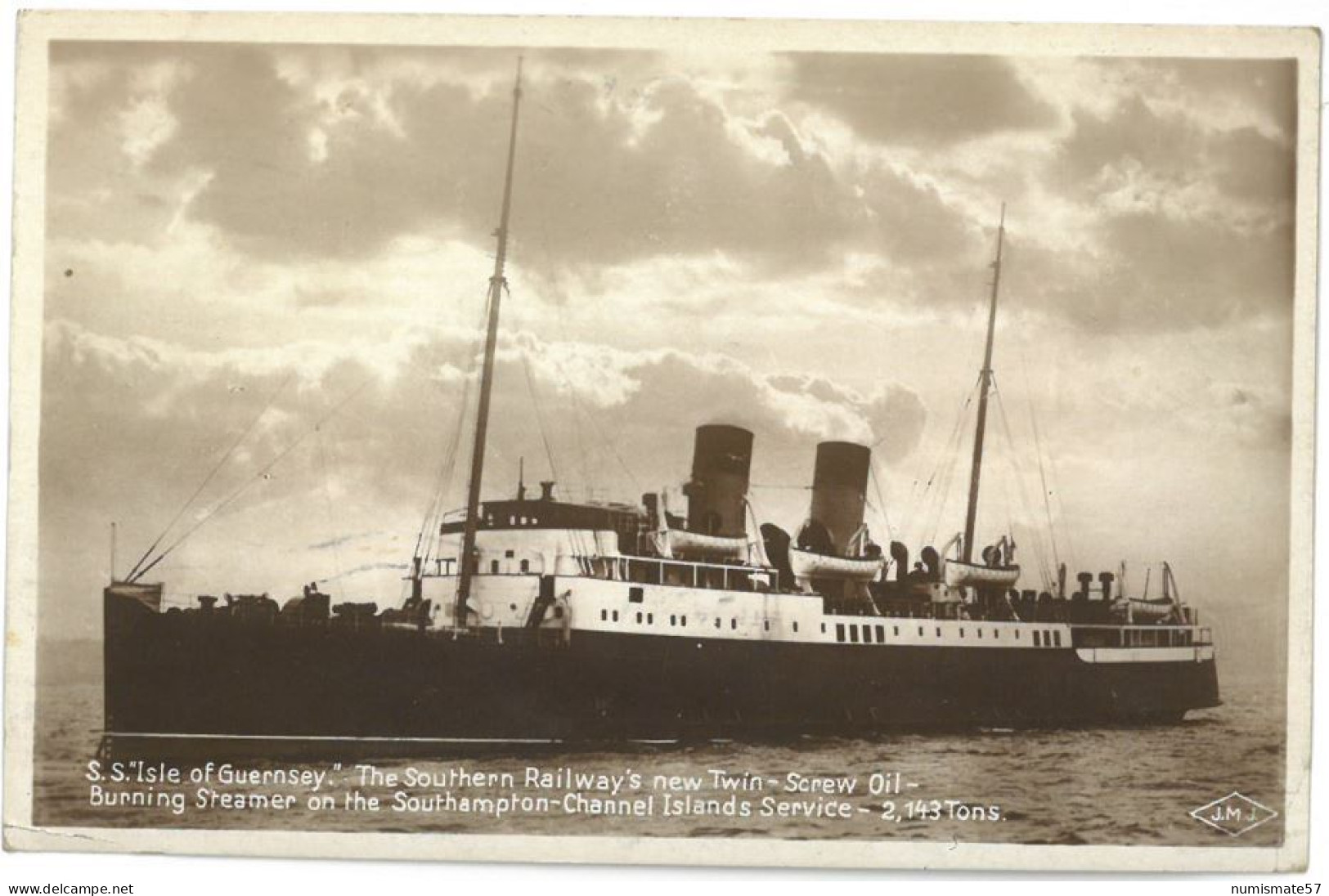 CPA  S.S. Isle Of Guernsey - Southern Railway Company For The Southampton To Channel Islands Ferry Service - Paquebote