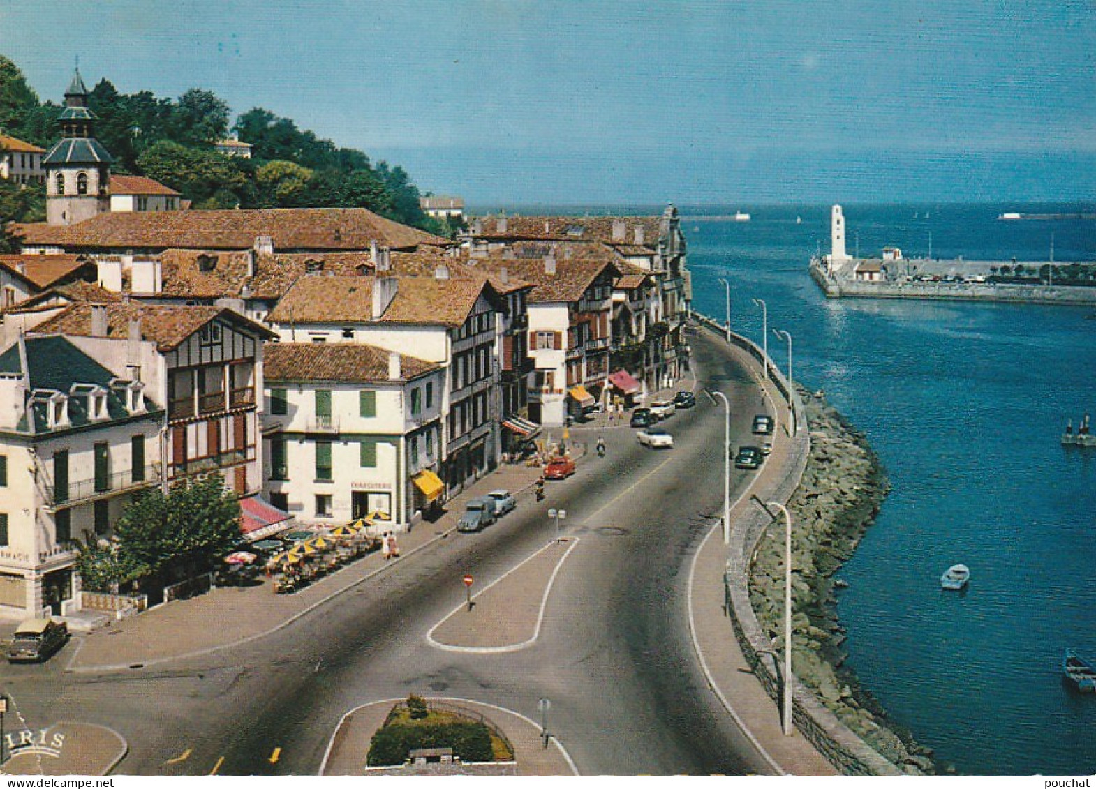 ZY 91-(64) CIBOURE - QUAI RAVEL ET ENTREE DU PORT DE SAINT JEAN DE LUZ - ANIMATION - COMMERCES- 2 SCANS - Ciboure