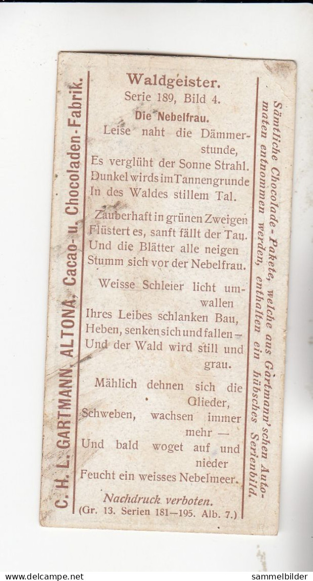 Gartmann Waldgeister Die Nebelfrau     Serie 189 #4 Von 1907 - Autres & Non Classés