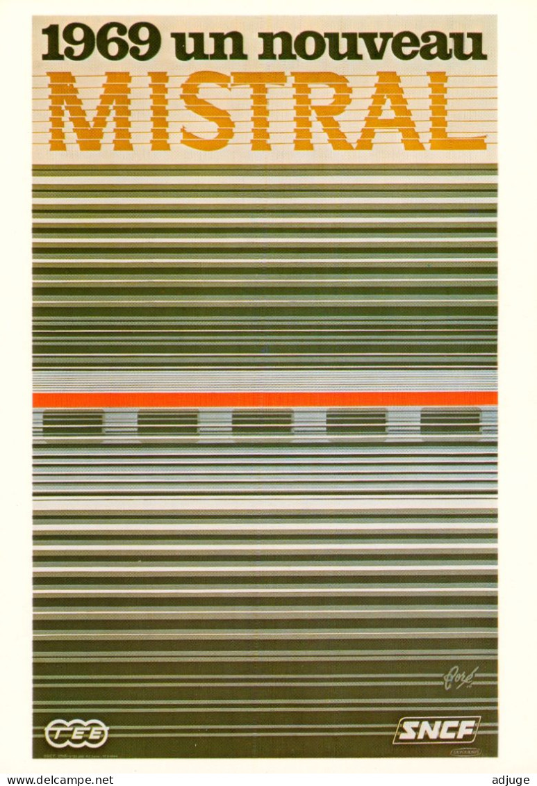 CPM- Illustrateur Affichiste FORÉ - Publicité SNCF_ 1969_Un Nouveau Mistral _Prix National De L'Affiche* TBE - Fore