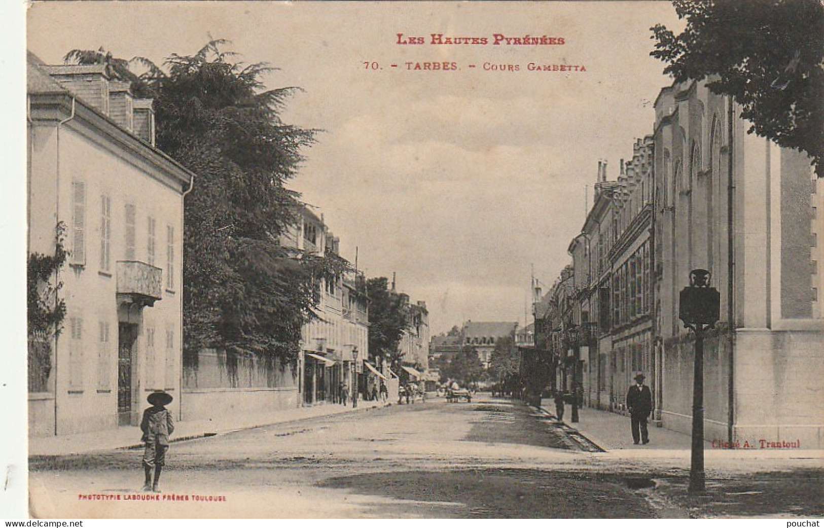 ZY 95-(65) TARBES - COURS GAMBETTA - EDIT. LABOUCHE FRERES , TOULOUSE - 2 SCANS - Tarbes