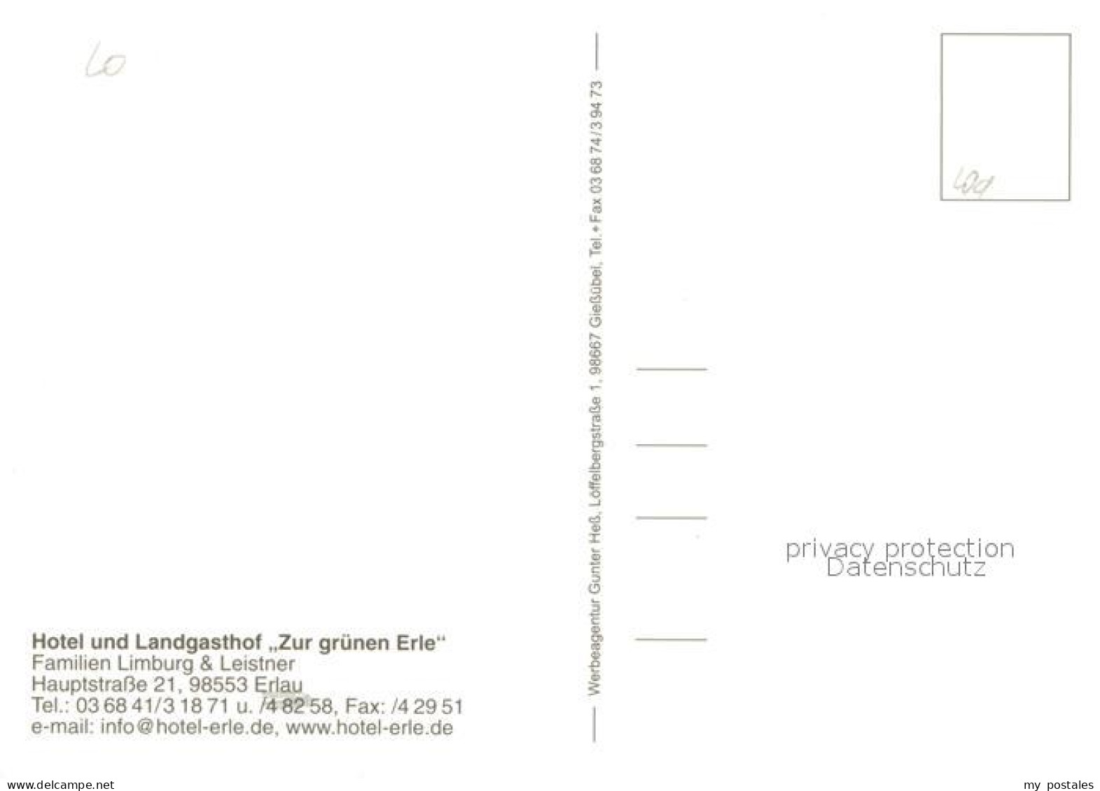 73651408 Erlau Thueringen Landgasthaus Und Hotel Zur Gruenen Erle Erlau Thuering - Autres & Non Classés