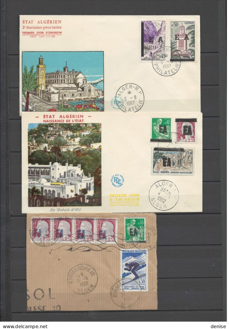 Algerie - SURCHARGES EA -   - DEPART 1 EURO - Lot De  Timbres ,fragments Et Plis - Collections, Lots & Séries