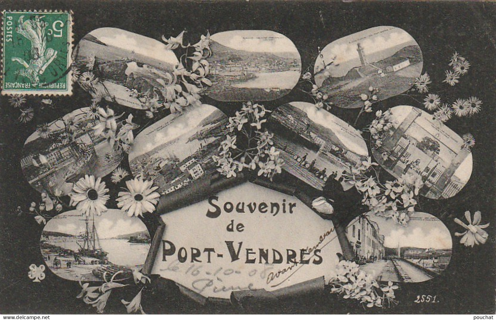 ZY 97-(66) SOUVENIR DE PORT VENDRES - CARTE FANTAISIE - GALETS MULTIVUES - 2 SCANS - Port Vendres