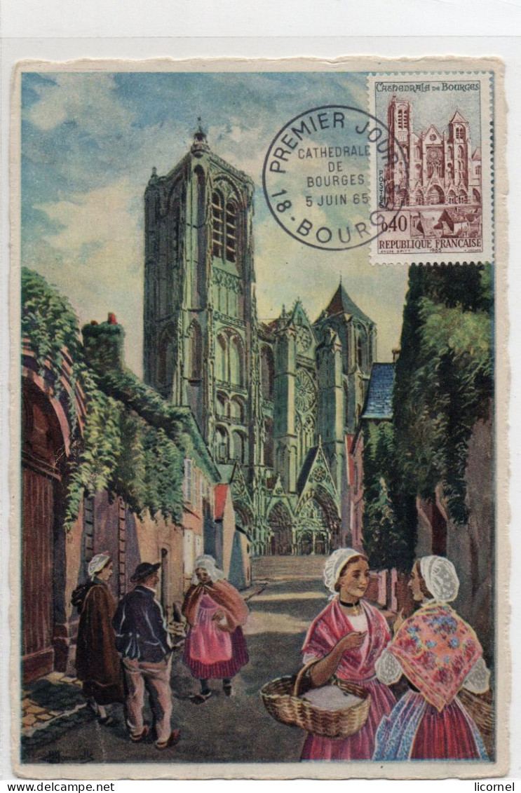Cartes Maxi 1965 Premier Jour : Cathedrale De BOURGES - 1960-1969