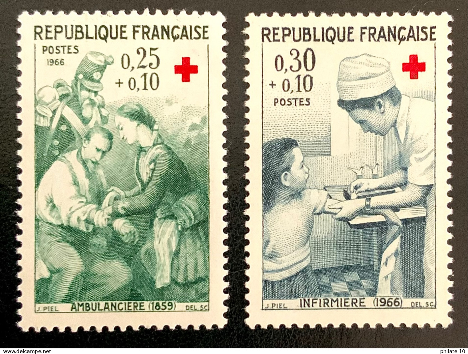 1966 FRANCE N 1508/09 CROIX ROUGE AMBULANCIÈRE ET L ‘INFIRMIÈRE - NEUF** - Ungebraucht