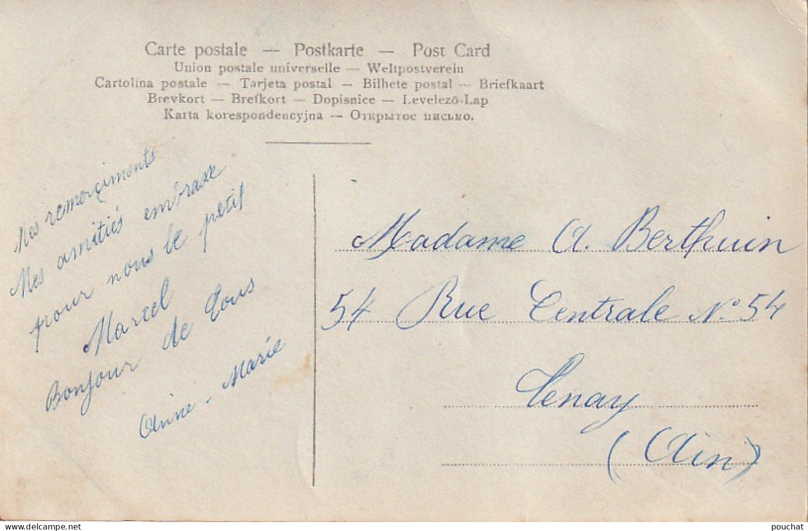 ZY 101-(69) BONJOUR DE LYON - CARTE FANTAISIE COLORISEE MULTIVUES - DECOR FLORAL STYLE ART NOUVEAU - 2 SCANS - Otros & Sin Clasificación